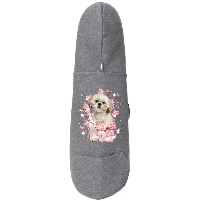 Cute Shih Tzu Mom Flower Happy Mothers Day Love Dog Doggie 3-End Fleece Hoodie