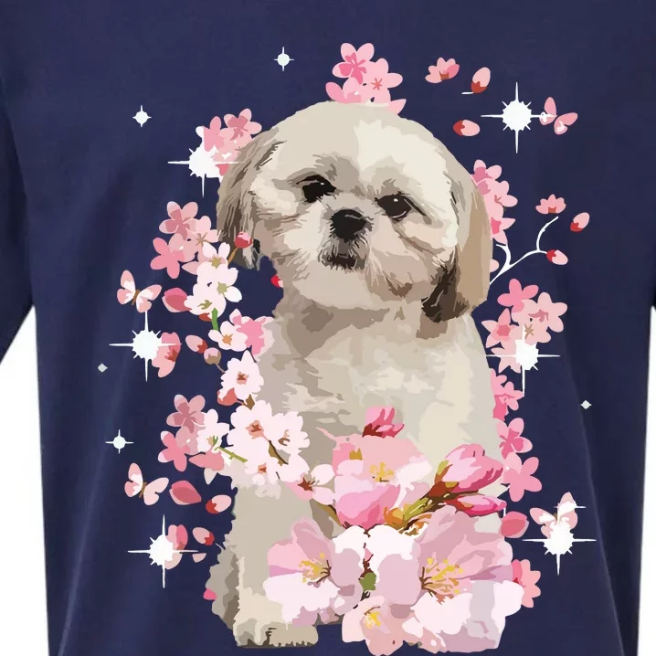 Cute Shih Tzu Mom Flower Happy Mothers Day Love Dog Sueded Cloud Jersey T-Shirt