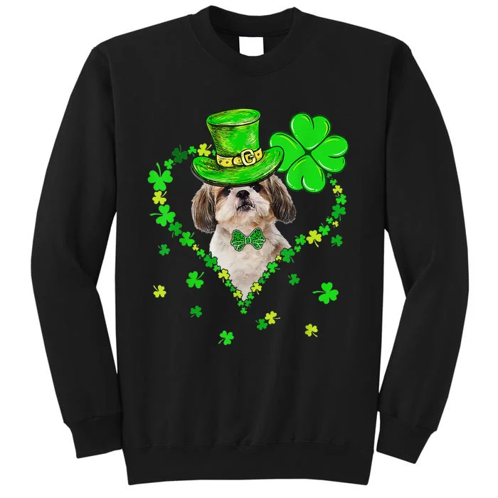 Cute Shih Tzu Saint Patrick's Day Dogs Dad Mom Tall Sweatshirt