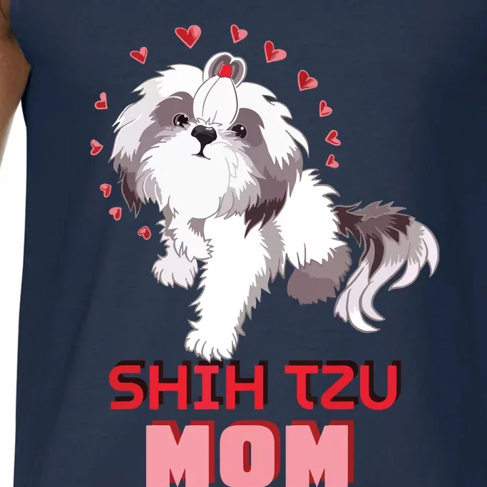 Cute Shih Tzu Mom Lover Illustration For Shih Tzu Dog Owner Comfort Colors® Tank Top