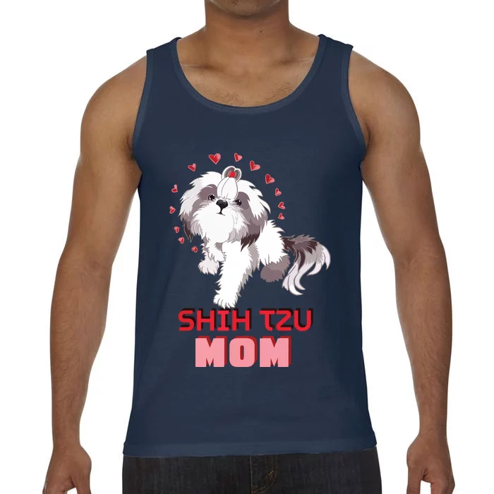 Cute Shih Tzu Mom Lover Illustration For Shih Tzu Dog Owner Comfort Colors® Tank Top