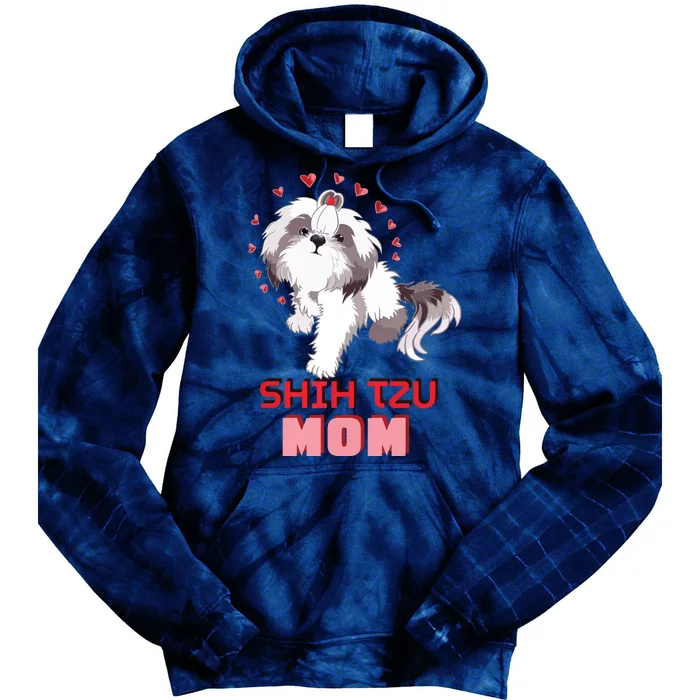 Cute Shih Tzu Mom Lover Illustration For Shih Tzu Dog Owner Tie Dye Hoodie