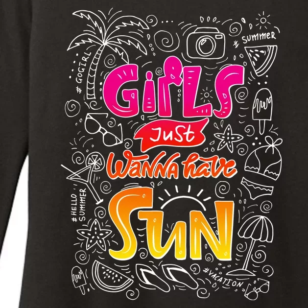 Cute Summer Time Girls Just Wanna Have Sun Womens CVC Long Sleeve Shirt