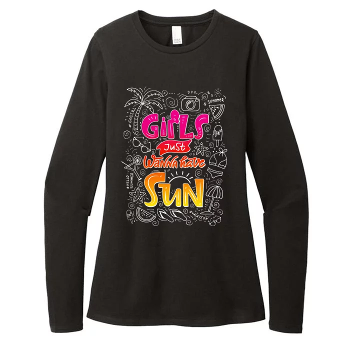 Cute Summer Time Girls Just Wanna Have Sun Womens CVC Long Sleeve Shirt