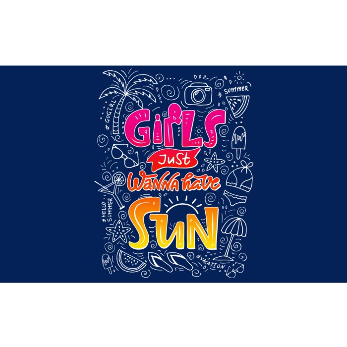 Cute Summer Time Girls Just Wanna Have Sun Bumper Sticker