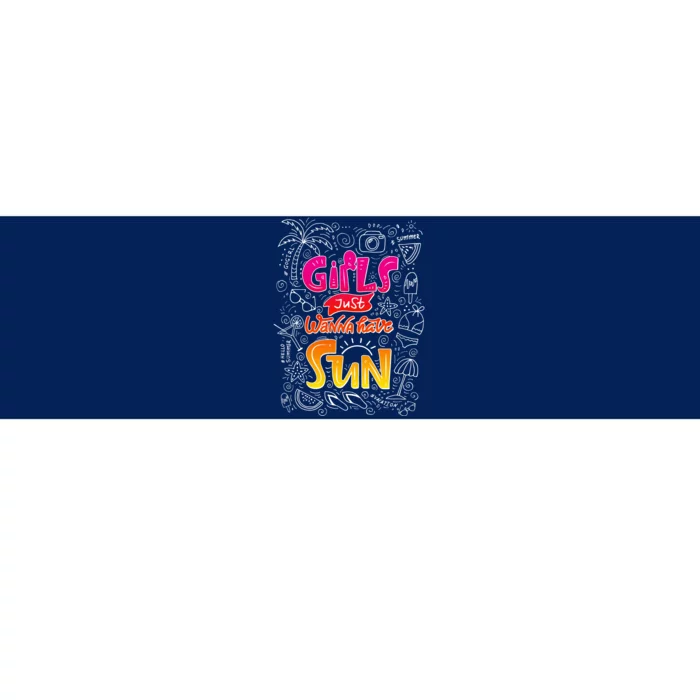 Cute Summer Time Girls Just Wanna Have Sun Bumper Sticker