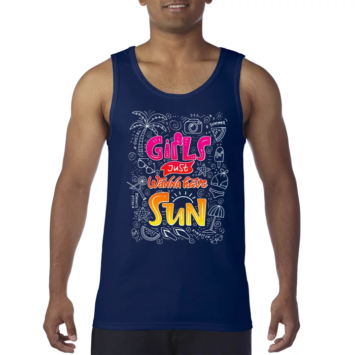 Cute Summer Time Girls Just Wanna Have Sun Tank Top