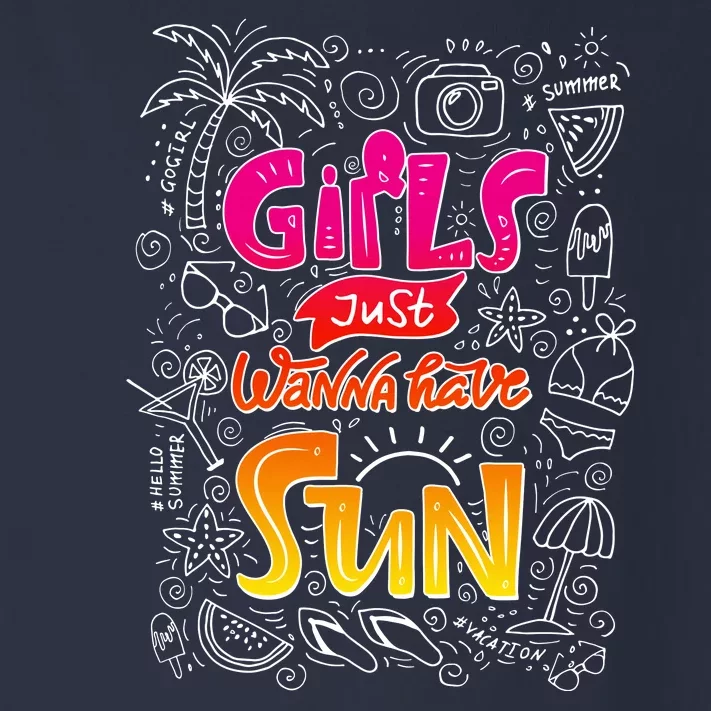 Cute Summer Time Girls Just Wanna Have Sun Toddler Long Sleeve Shirt