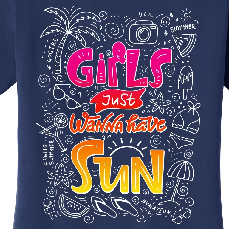 Cute Summer Time Girls Just Wanna Have Sun Women's T-Shirt