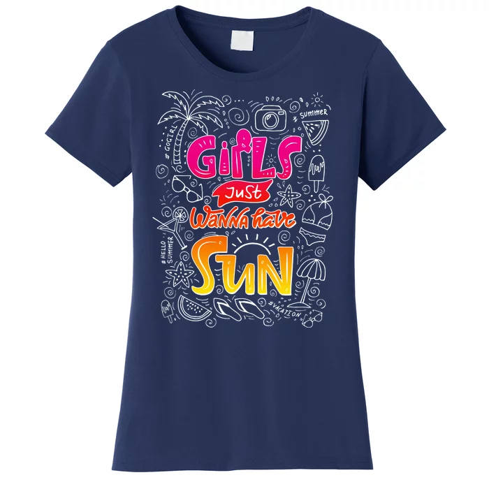 Cute Summer Time Girls Just Wanna Have Sun Women's T-Shirt