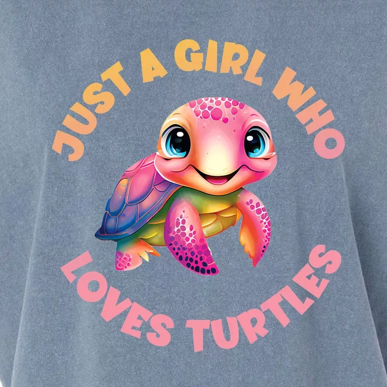 Cute Sea Turtle Kawaii Just A Who Loves Turtles Garment-Dyed Women's Muscle Tee