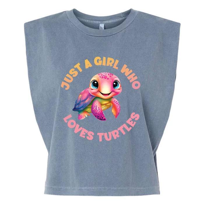 Cute Sea Turtle Kawaii Just A Who Loves Turtles Garment-Dyed Women's Muscle Tee