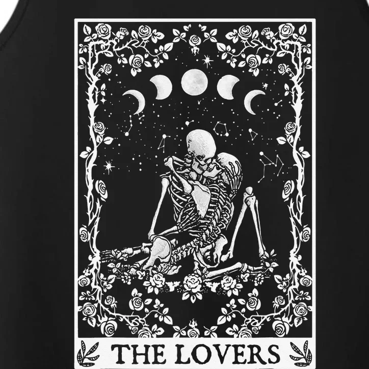 Celestial Skeleton The Lovers Tarot Card Moon Reading Holder Performance Tank