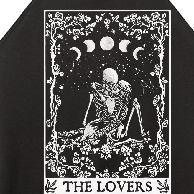 Celestial Skeleton The Lovers Tarot Card Moon Reading Holder Women’s Perfect Tri Rocker Tank