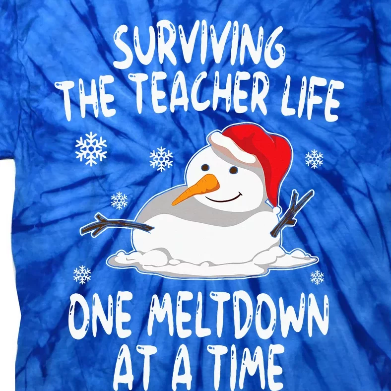 Christmas Surviving Teacher Life Meltdown Xmas Tie-Dye T-Shirt