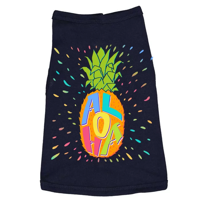 Colorful Summer Time Hawaiian Aloha Pineapple Doggie Tank