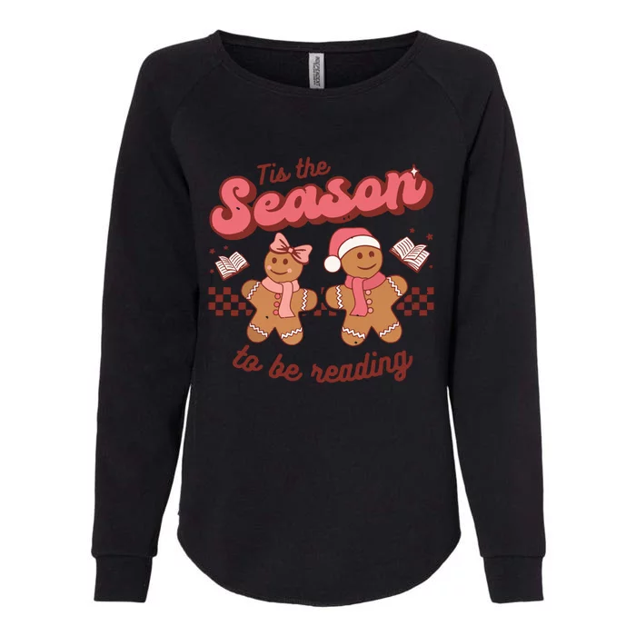 Christmas School Teacher Retro Librarian Groovy Xmas Books Womens California Wash Sweatshirt