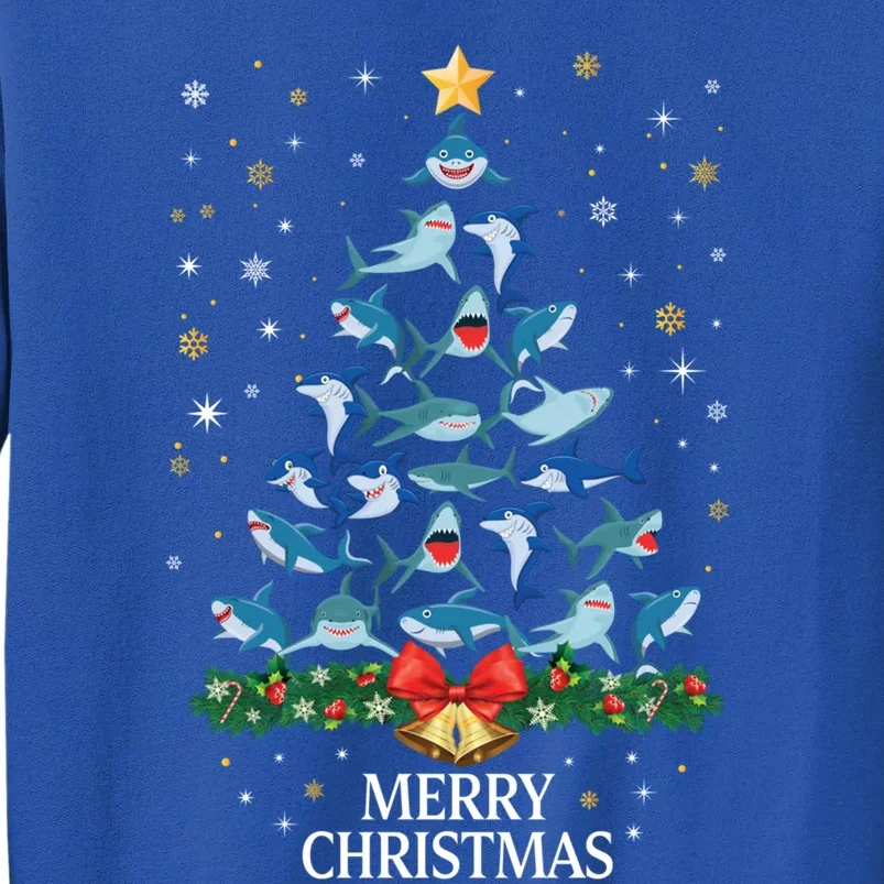 Christmas Shark Tree Design For Boys Girls Shark Xmas Gift Tall Sweatshirt