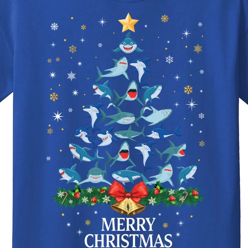 Christmas Shark Tree Design For Boys Girls Shark Xmas Gift Kids T-Shirt