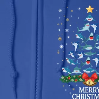 Christmas Shark Tree Design For Boys Girls Shark Xmas Gift Full Zip Hoodie