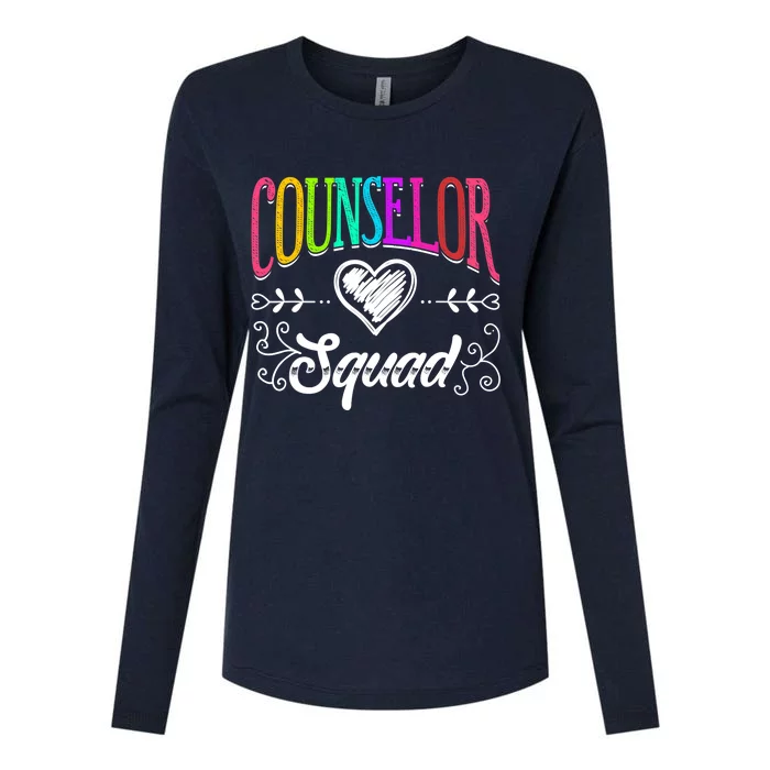 Counselor Squad Teacher Back To School Womens Cotton Relaxed Long Sleeve T-Shirt