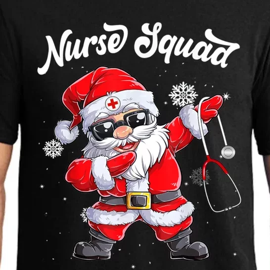 Christmas Scrub Tops Dabbing Santa Scrubs Nurse Squad Gift Pajama Set