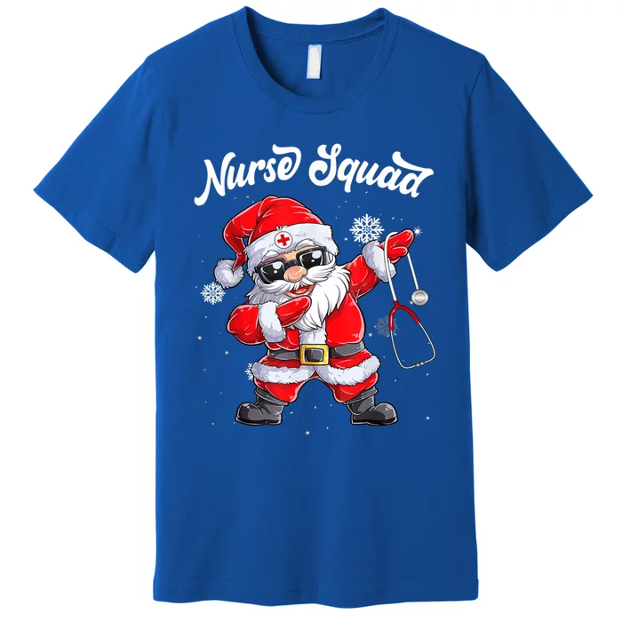 Christmas Scrub Tops Dabbing Santa Scrubs Nurse Squad Gift Premium T-Shirt