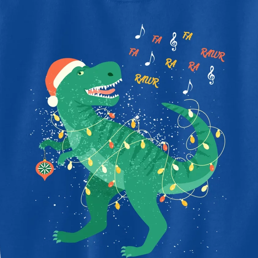 Cute Santa T Rex Singing Fa Ra Ra Rawr Xmas Funny Gift Dino Lover Cute Gift Kids Sweatshirt