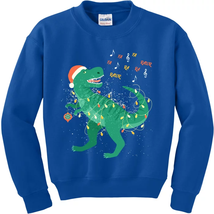 Cute Santa T Rex Singing Fa Ra Ra Rawr Xmas Funny Gift Dino Lover Cute Gift Kids Sweatshirt