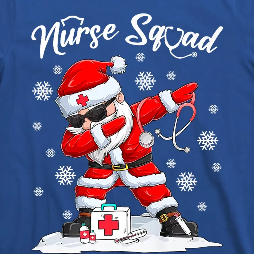 Christmas Scrub Tops Dabbing Santa Scrubs Nurse Squad Gift T-Shirt