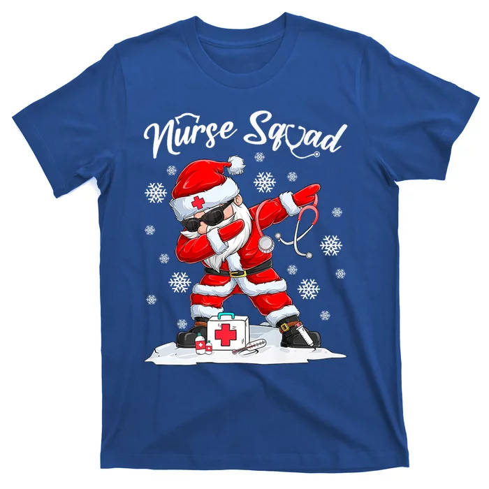 Christmas Scrub Tops Dabbing Santa Scrubs Nurse Squad Gift T-Shirt