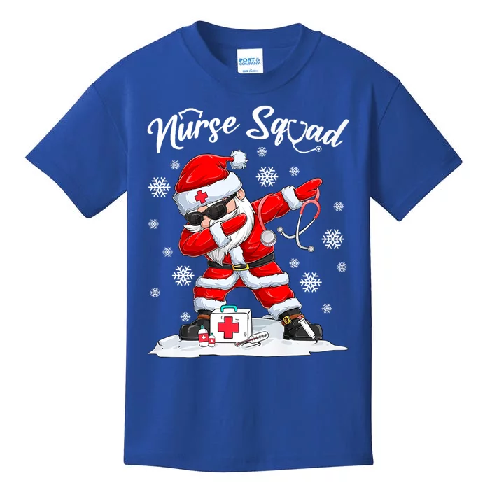 Christmas Scrub Tops Dabbing Santa Scrubs Nurse Squad Gift Kids T-Shirt