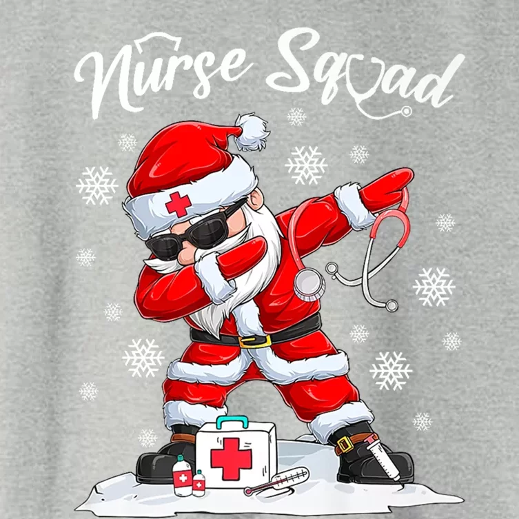 Christmas Scrub Tops Dabbing Santa Scrubs Nurse Squad Gift Women's Crop Top Tee