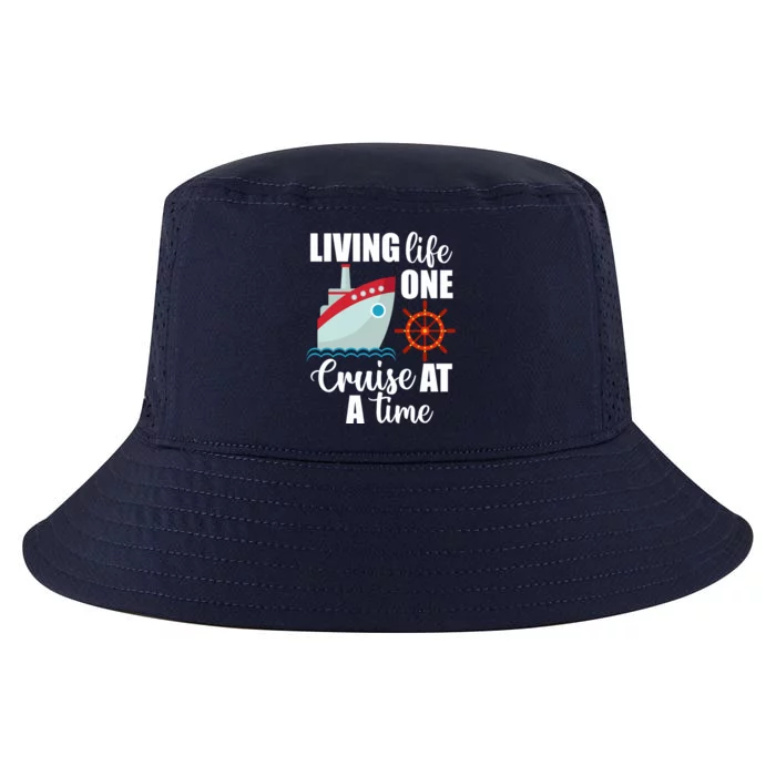 Cruise Ship Travel Cruising Living Life One Cruise At A Time Meaningful Gift Cool Comfort Performance Bucket Hat