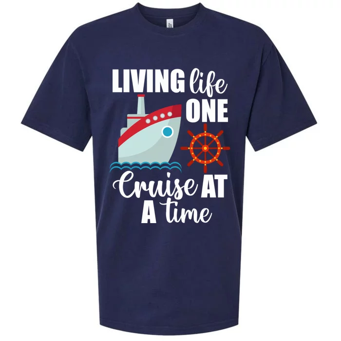 Cruise Ship Travel Cruising Living Life One Cruise At A Time Meaningful Gift Sueded Cloud Jersey T-Shirt