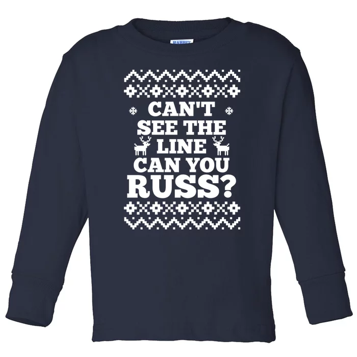 Can't See The Line Can You Russ Classic Toddler Long Sleeve Shirt