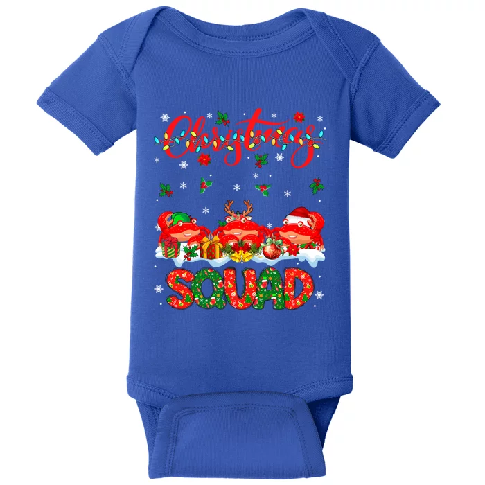 Christmas Squad Three Santa Reindeer Elf Crabs Xmas Gift Baby Bodysuit