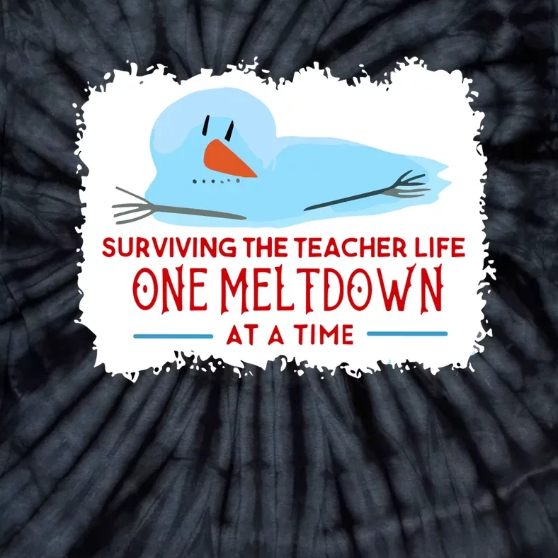 Christmas Surviving Teacher Life Meltdown Xmas Tie-Dye T-Shirt