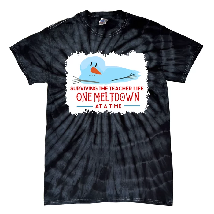 Christmas Surviving Teacher Life Meltdown Xmas Tie-Dye T-Shirt