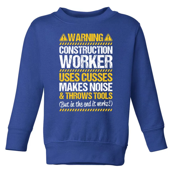 Construction Site Throws Tools Construction Worker Gift Toddler Sweatshirt