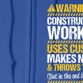 Construction Site Throws Tools Construction Worker Gift Full Zip Hoodie