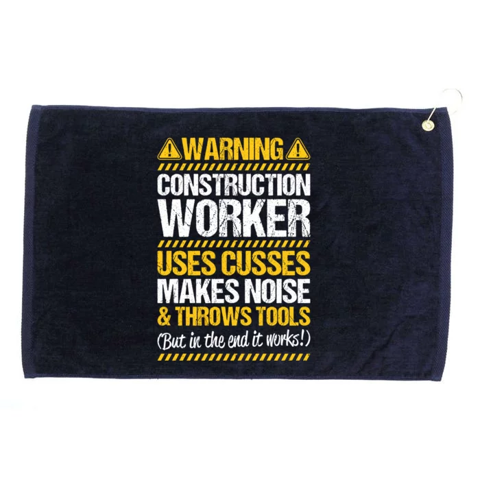 Construction Site Throws Tools Construction Worker Gift Grommeted Golf Towel