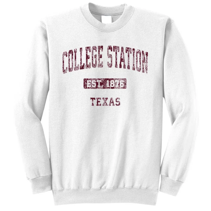 College Station Texas Tx Vintage Athletic Sports Sweatshirt