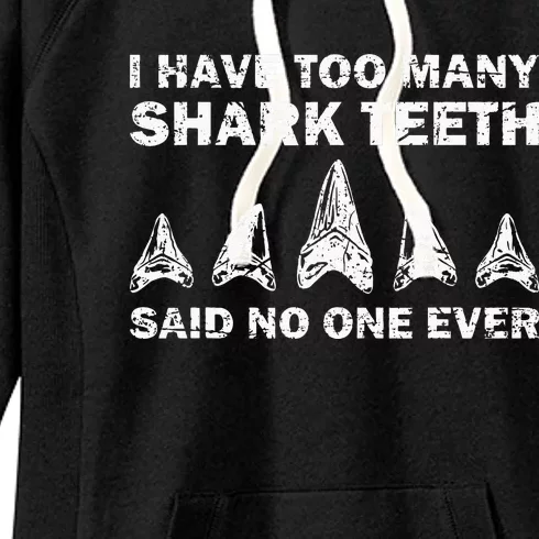 Cool Shark Teeth Collector Gift Funny Shark Teeth Hunting Women's Fleece Hoodie