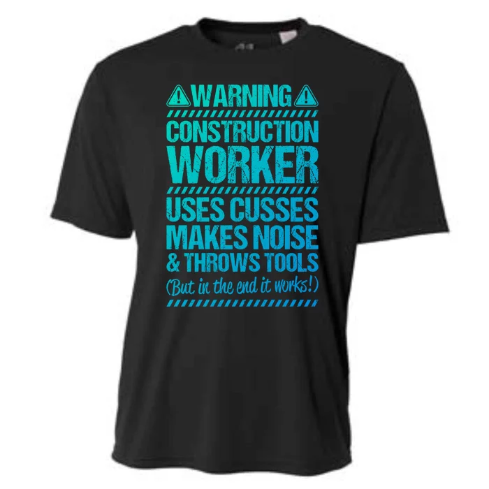 Construction Site Throws Tools Construction Worker Gift Cooling Performance Crew T-Shirt