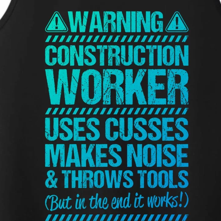 Construction Site Throws Tools Construction Worker Gift Performance Tank