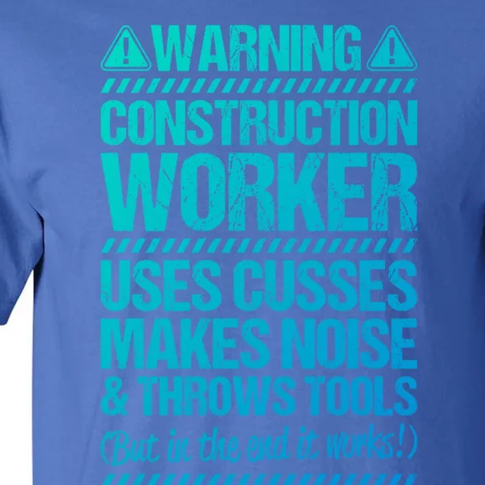 Construction Site Throws Tools Construction Worker Gift Tall T-Shirt