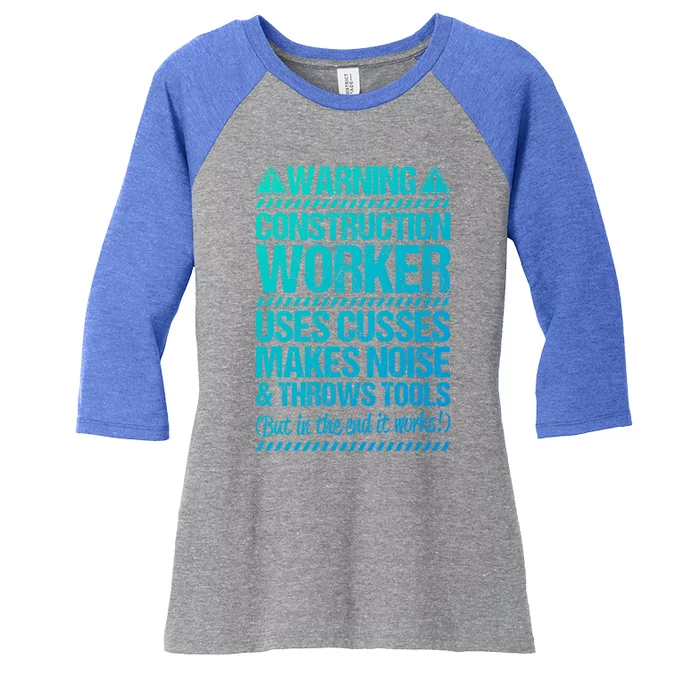 Construction Site Throws Tools Construction Worker Gift Women's Tri-Blend 3/4-Sleeve Raglan Shirt