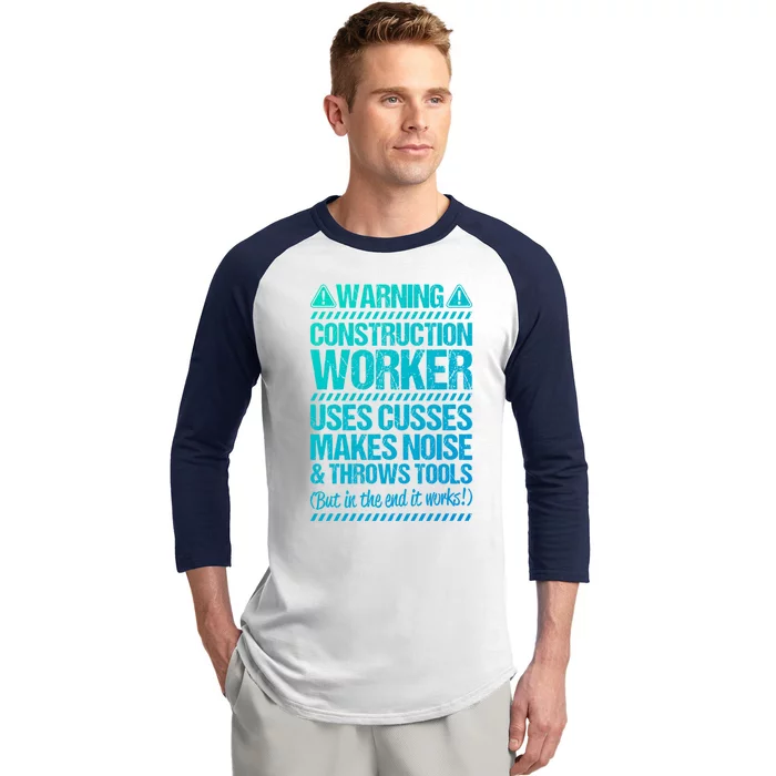 Construction Site Throws Tools Construction Worker Gift Baseball Sleeve Shirt