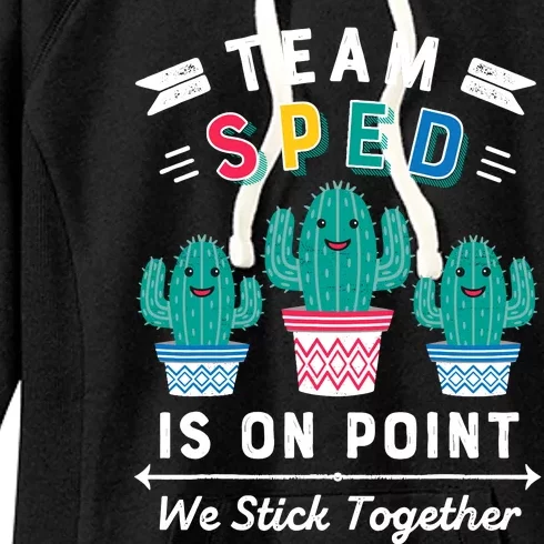 Cute Sped Teacher Gift Special Education Cactus Sped Teacher Women's Fleece Hoodie